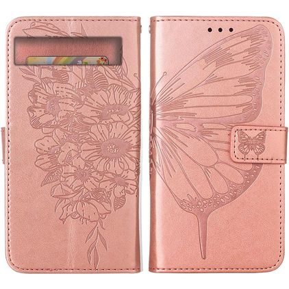 Mobigear Butterfly Google Pixel 7a Wallet case - Rose Gold