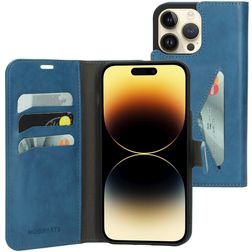 Mobiparts Classic Wallet iPhone 14 Pro Max Pungetui med Seddelrum - Steel Blue