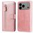 Mobigear Zipper iPhone 17 Pro Max Pungetui med Seddelrum - Rosaguld
