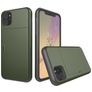 Mobigear Card iPhone 11 Hardcase Back cover Antiurto con portacarte - Verde militare