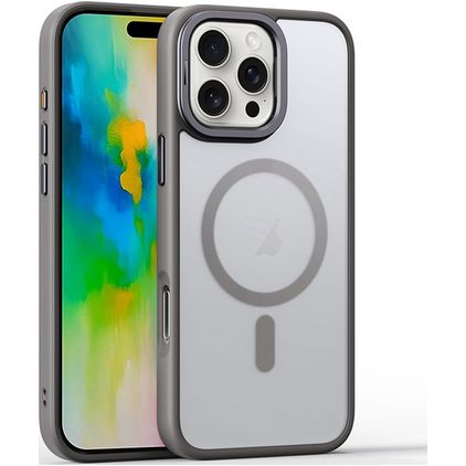 Mobigear Shockproof iPhone 16 Pro MagSafe Kova Suojakuori - Harmaa