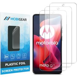 Mobigear Motorola Moto G24 Película de ecrã em plástico - Compatível com capas (Pack de 3)