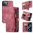 CaseMe 008 iPhone 13 Mini Case Detachable 2-in-1 Wallet Case Wallet - Red