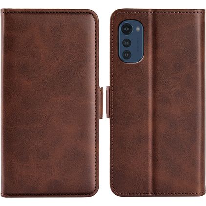 Mobigear Slim Magnet Motorola Moto E32 Plånboksfodral med sedelfack - Brun
