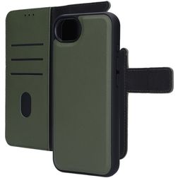 Mobiparts iPhone 16e Pouzdro Pravá kůže Knížkové pouzdro 2v1 s odnímatelným krytem Peněženka - Zelená