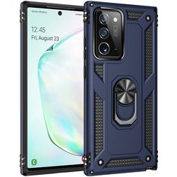 Mobigear Armor Ring Samsung Galaxy Note 20 Ultra Plástico rígido Capa traseira Antichoque com anel - Azul