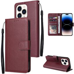 Mobigear Wallet iPhone 14 Pro Max Lompakkokotelo + Setelitasku - Punainen
