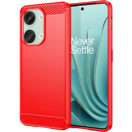 Mobigear Brushed OnePlus Nord 3 TPU flexible Carcasa - Rojo