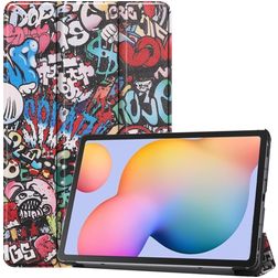 Mobigear Tri-Fold Samsung Galaxy Tab S6 Lite Knížkové pouzdro - Graffiti
