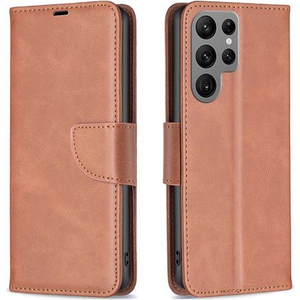 Mobigear Excellent Samsung Galaxy S24 Ultra Wallet case - Brown
