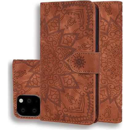 Mobigear Mandala iPhone 11 Pungetui med Seddelrum - Brun