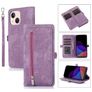 Mobigear Zipper iPhone 14 Wallet case - Purple