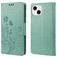 Mobigear Flowers iPhone 14 Wallet case - Green