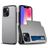 Mobigear Card iPhone 15 Plus Hard Case Back cover Shockproof with Card Holder - Grey