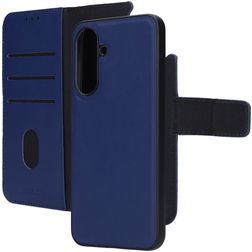 Mobiparts Samsung Galaxy A36 Funda Piel auténtica Funda tipo libro 2 en 1 con carcasa extraíble Cartera - Azul