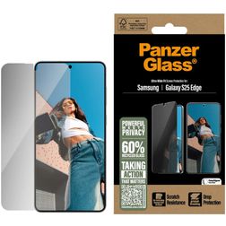 PanzerGlass Ultra-Wide Fit Samsung Galaxy S25 Edge Härdat glas Skärmskydd Privacy - Skalvänligt - Svart