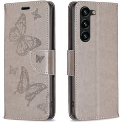 Mobigear Butterfly Samsung Galaxy S24 Plus Plånboksfodral med sedelfack - Grå