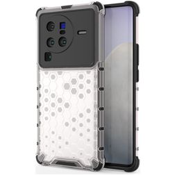 Mobigear Honeycomb Vivo X80 Pro Fodral Hårdplast Skal Stötsäkert - Vit