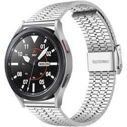 Mobigear Seven Bead Steel Smartwatch Strap Clamp closure - 20 mm - Silver