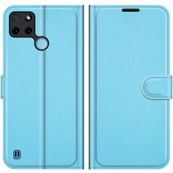 Mobigear Classic Realme C25Y Lompakkokotelo + Setelitasku - Sininen