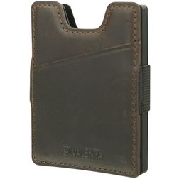 Valenta Card Case Alu + Money Strap Tarjetero Cuero - 8 tarjetas - Marrón