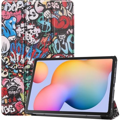 Mobigear Tri-Fold Samsung Galaxy Tab S6 Lite Wallet case - Graffiti
