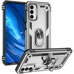 Mobigear Armor Ring Samsung Galaxy M23 Hard Case Back cover Shockproof with Ring Holder - Silver