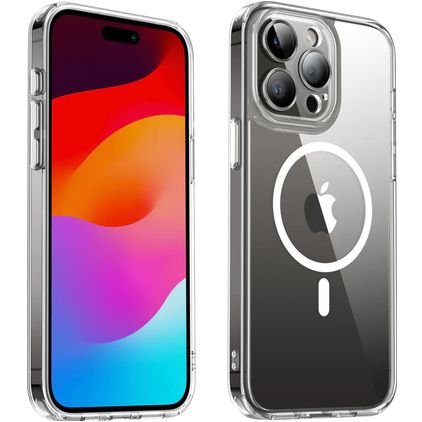 Valenta Trend iPhone 15 Pro MagSafe Plástico rígido Capa traseira - Transparente / Branco