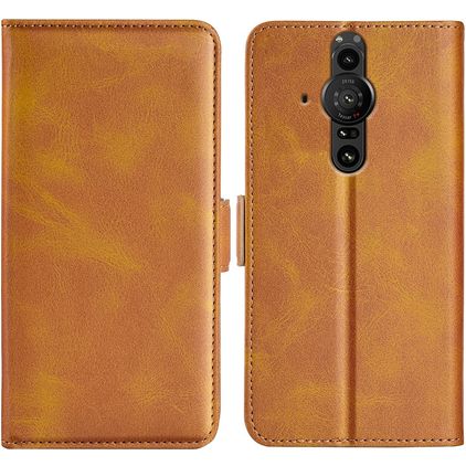 Mobigear Slim Magnet Sony Xperia Pro-I Pungetui med Seddelrum - Cognac