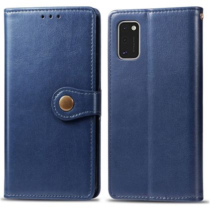 Mobigear Snap Button Samsung Galaxy A41 Plånboksfodral med sedelfack - Blå