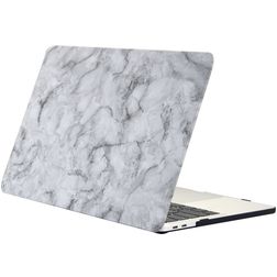 Mobigear Marble MacBook 12 Inch (2015-2017) Hardshell MacBook Case - White / Grey - Model A1534