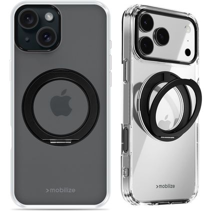 Mobilize 360 Rotating Ring iPhone 15 MagSafe Kova Suojakuori + Sormuspidike - Musta