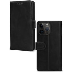 Mobilize Wallet iPhone 14 Pro Max Pravá kůže Knížkové pouzdro Peněženka - Černá