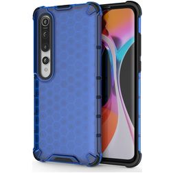 Mobigear Honeycomb Xiaomi Mi 10 Funda Plástico rígido Carcasa Antigolpes - Azul