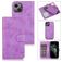 Mobigear Wallet iPhone 15 Plus Funda tipo libro 2 en 1 con carcasa extraíble Cartera - Morado