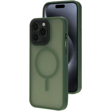 Mobiparts Hardcover iPhone 15 Pro Max MagSafe Plástico rígido Capa traseira - Satin Green