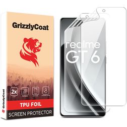 GrizzlyCoat Realme GT 6 Hydrogel TPU Screen Protector - Case Friendly (2-Pack)