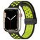 Mobigear Sport Plus Mag Silikon Apple Watch Armband Magnetlås - 42/41/40/38 mm - Svart / Grön