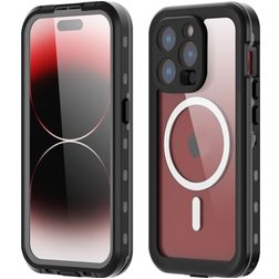 RedPepper Waterproof iPhone 15 Pro Max Vandafvisende MagSafe Hårdt Bagsidecover Stødsikkert - Sort