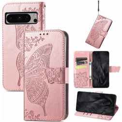 Mobigear Butterfly Google Pixel 8 Pro Capa livro Carteira - Rosa dourado