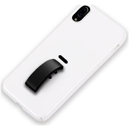 Mobigear Rubber Ring iPhone XS Max Fodral Hårdplast Skal med ringhållare - Vit