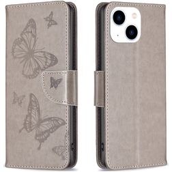 Mobigear Butterfly iPhone 15 Wallet case - Grey