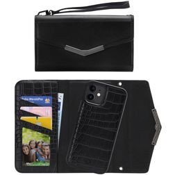 Mobilize Elegant Magnet iPhone 12 Mini Funda Clutch 2 en 1 con funda extraíble - Black Croco