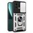 Mobigear Armor Ring Cam Slide Xiaomi 13 Hardcase Etui plecki Wstrząsoodporne z pierścieniem i przesuwaną osłoną aparatu - Srebrny