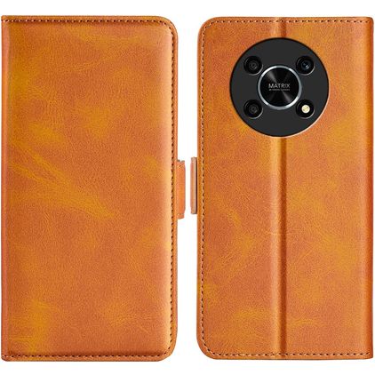 Mobigear Slim Magnet HONOR Magic 4 Lite Wallet case - Cognac