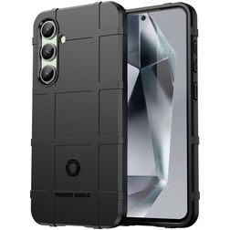Mobigear Rugged Shield Samsung Galaxy S24 FE Fleksibel TPU Bagsidecover Stødsikkert - Sort