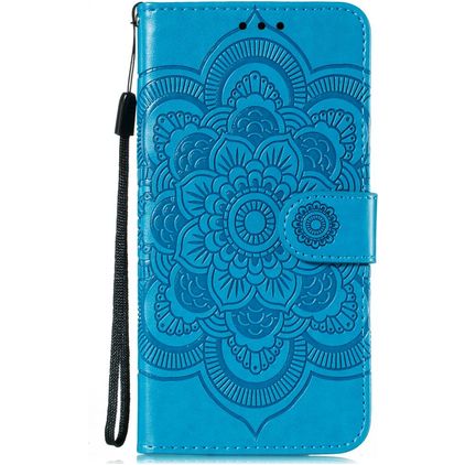 Mobigear Mandala Motorola Moto E6s (2020) Pungetui med Seddelrum - Blå