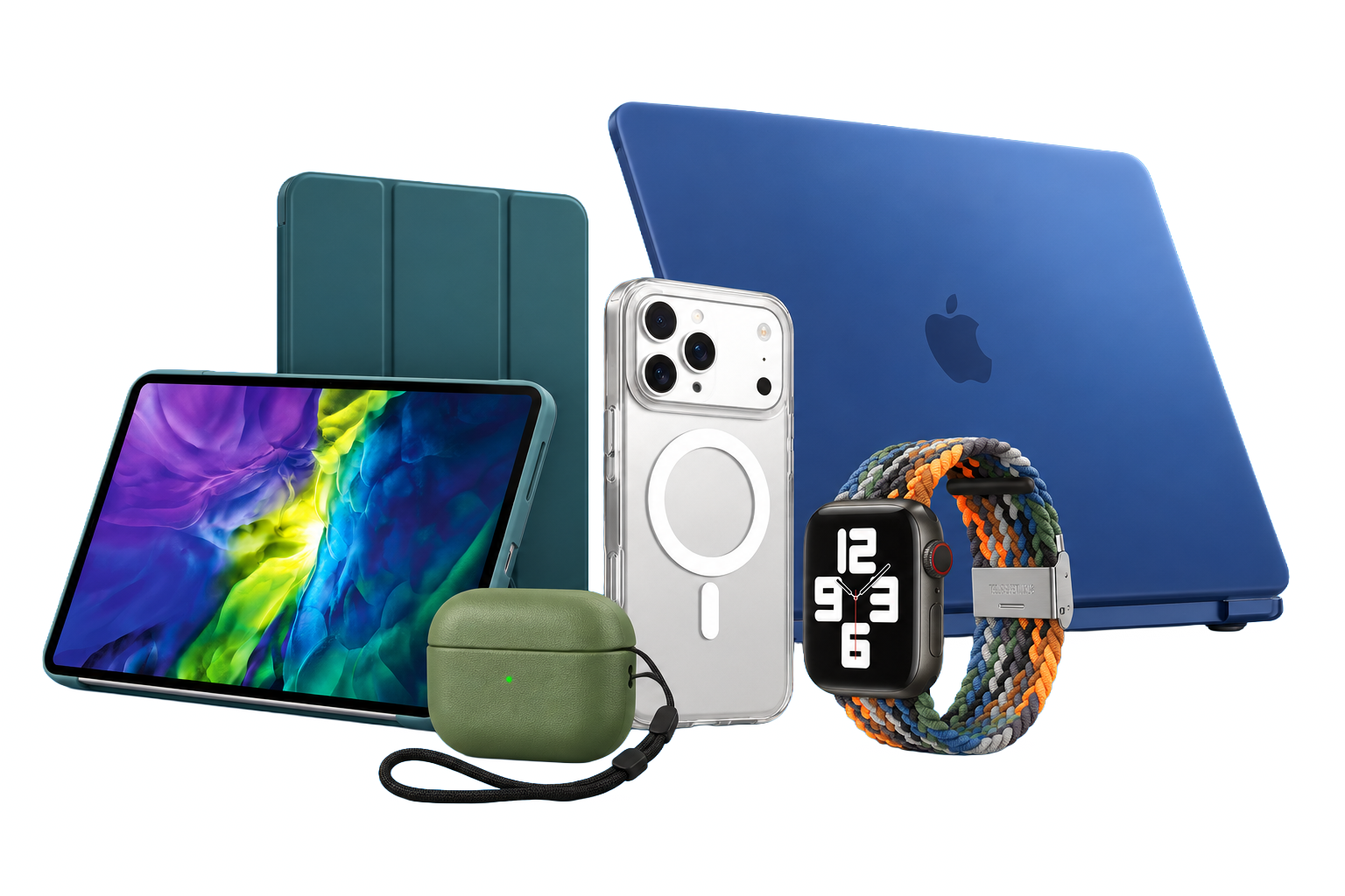 Mobilskal, surfplattefodral och armband