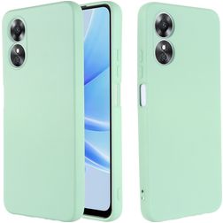 Mobigear Rubber Touch OPPO A17 Silicona Carcasa - Verde