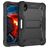 Mobigear ShieldStand iPad Mini 7 (2024) Case Plastic / Silicone Back cover + Stylus Holder + Stand - Black
